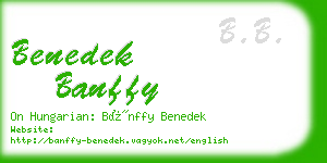 benedek banffy business card